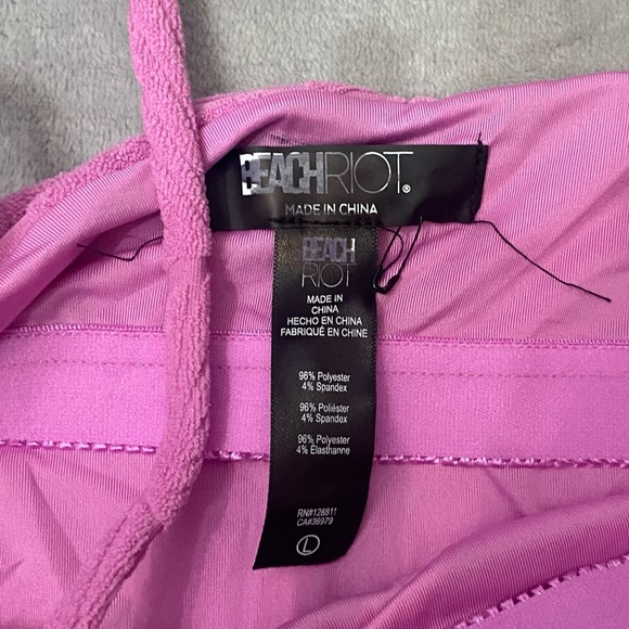 New! Beach Riot Shell Pink Purple Terry Athena One Piece Swimsuit 24802 - Picture 6 of 9